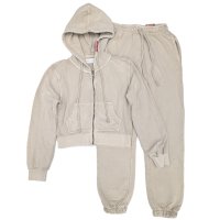 LFX822: Girls Washed Zip Thru Hoody and Jog Pant Set- Stone (9-14 Years)